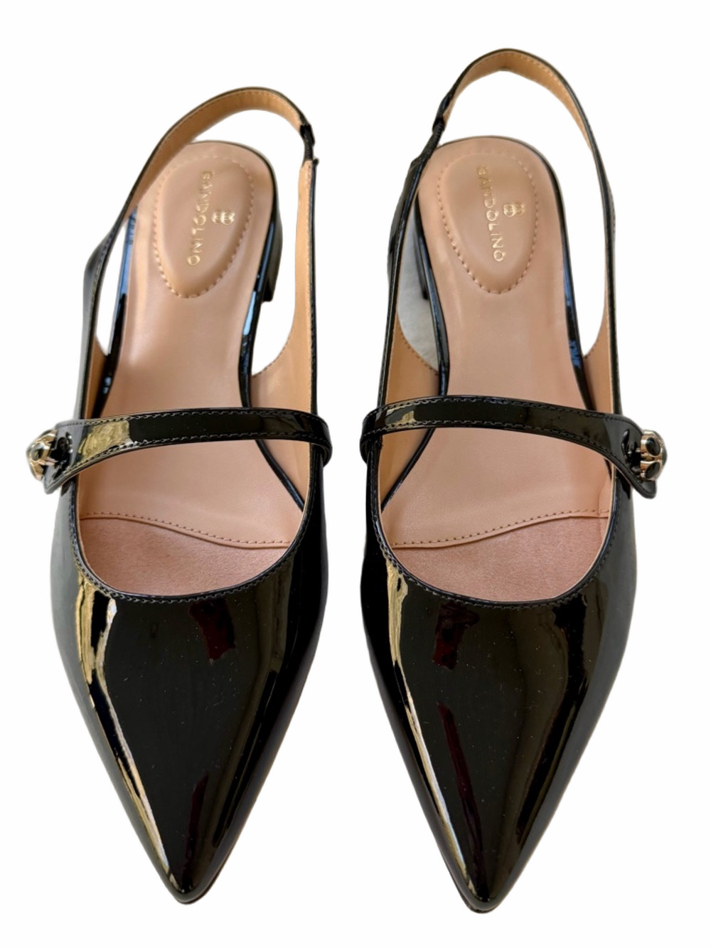 NEW Bandolino Aubriana Very Dark Navy Slingback Mary Jane Flats Point Toe Size 9 - Picture 3 of 15